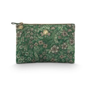 Charly Cosmetic Flat Pouch Medium Quilted Daisy Dreams Green 24x1x15.5cm
