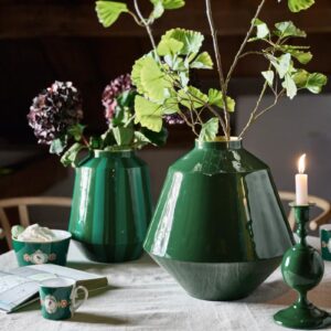 Vase Metal Dark Green 35cm