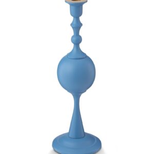Candle Holder Metal Sphere Medium Matt Light Blue 37cm