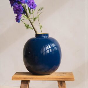 Vase Metal Blue 23cm