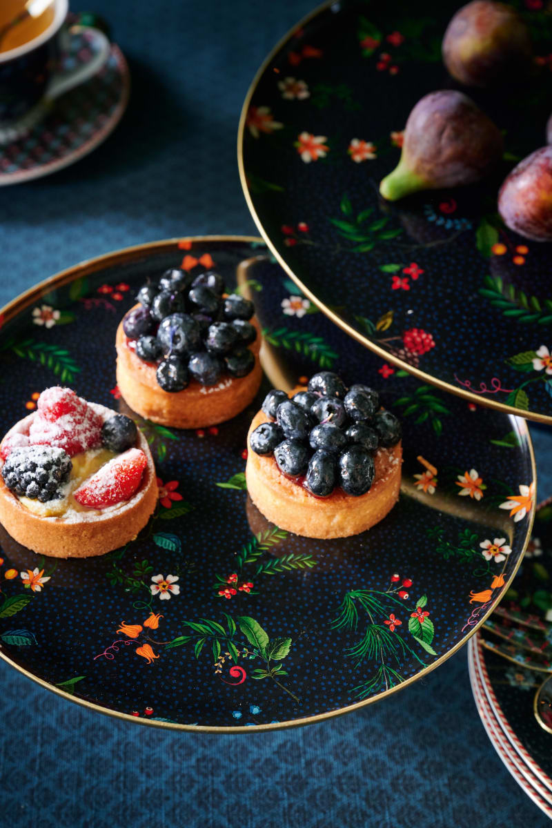 Tray Metal Sphere Berry Blues Blue 32x12.5cm