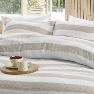 Riviera Maison Duvet Cover Striped Sand 140x200/60x63 cm