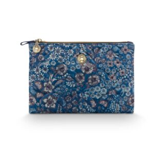 Charly Cosmetic Flat Pouch Medium Quilted Daisy Dreams Blue 24x1x15.5cm