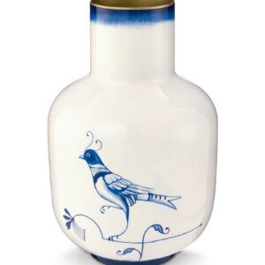 Vase Metal Pip & The Blue Bird Blue 30cm