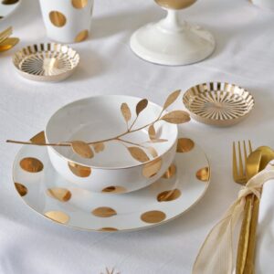Set/2 Bowls Dot delight White- Gold 20 cm