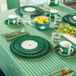 Table Cloth Stripes Green 180x300cm