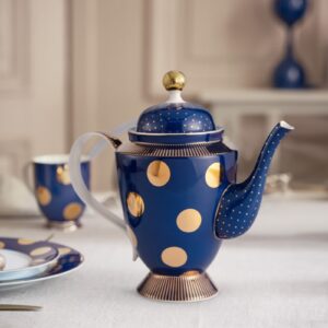 Teapot Large Dot Delight Navy-Gold