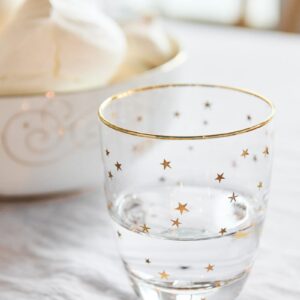 Water Glass Stars Gold 360ml