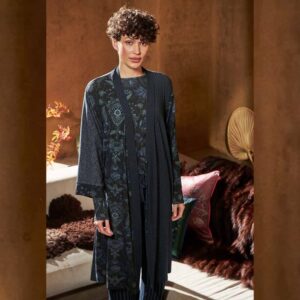 M Naomi Kimono Colour Block Dark Blue