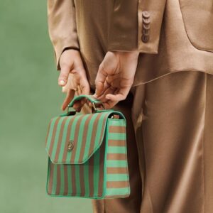 Pip Studio Frances Cross Body Bag Small Stripe Green 19x7x17.5cm