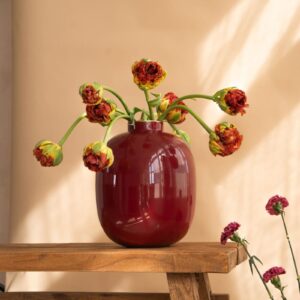 Vase Metal Dark Red 32cm