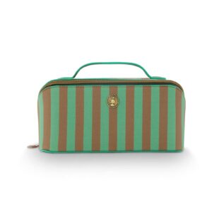Cyrille Cosmetic Bag Medium Stripe Green 23.5x11x5x22cm