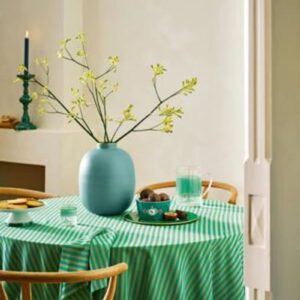 Table Cloth Stripes Green 160x250cm