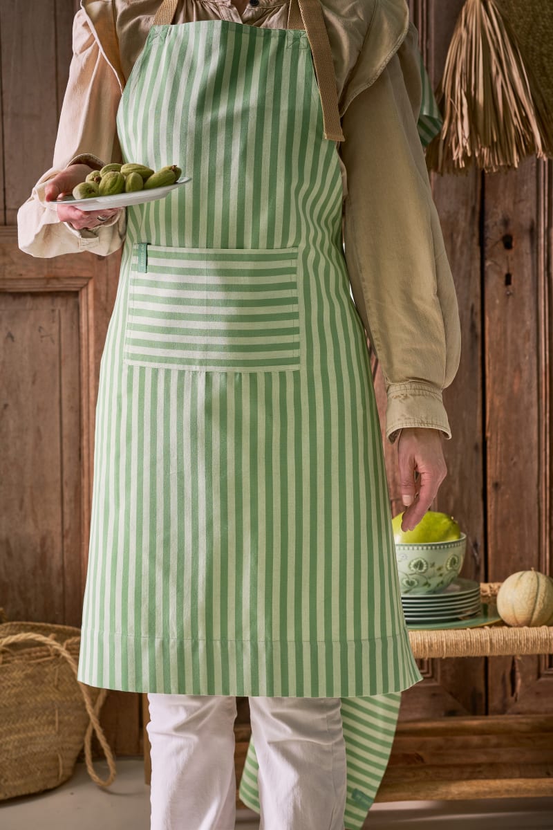 Apron Stripes Light Green 72x89.5cm