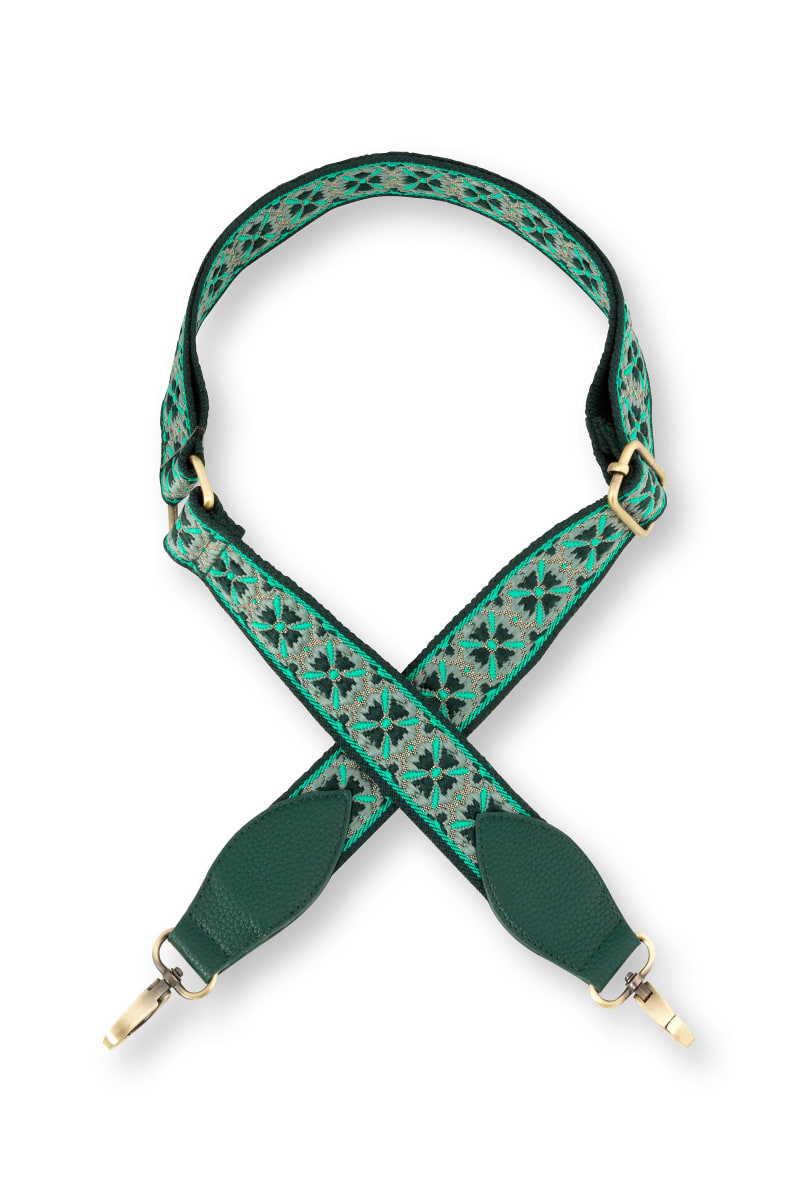 Pip Studio Embroidery Strap Flower green 140x3,8 cm
