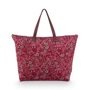 Tilda Tote Bag Large Quilted Daisy Dreams Red 66x20x44cm