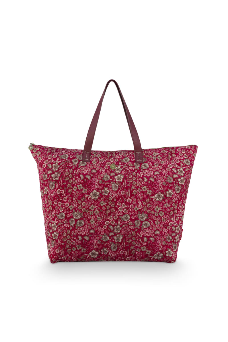 Tilda Tote Bag Large Quilted Daisy Dreams Red 66x20x44cm
