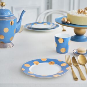 Set/2 Plates Dot Delight Light Blue-Gold 26.5cm