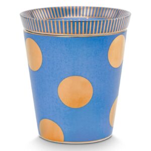 Set/2 Mug Small without Ear & Tea Tips Dot Delight Light Blue-Gold