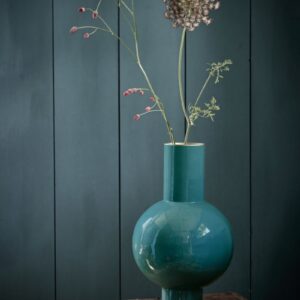 Vase Metal Medium Dark Green 24x40cm