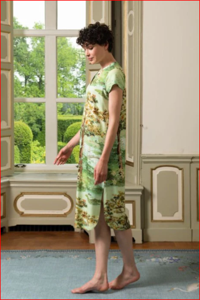 S Dalia Short Sleeve Nightdress Paradise Green