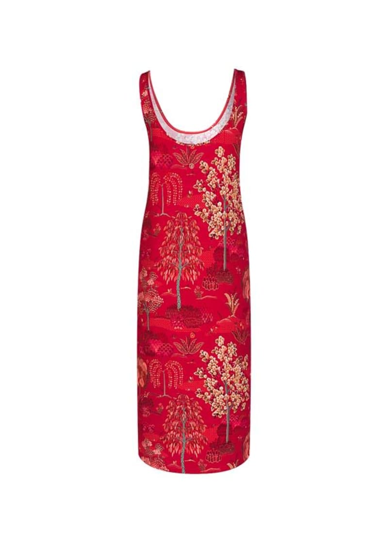 L Dariska Sleeveless Nightdress Japanese Garden Red