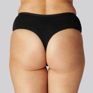 Bambus højtaljet g-streng trusse i sort til damer - Bambuni