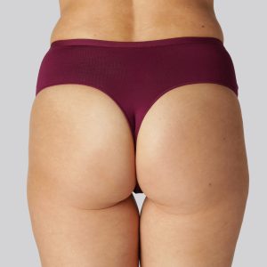 Bambus højtaljet g-streng trusse i bordeaux til damer - Bambuni