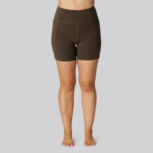 Bambus fitness shorts kort i brun til damer - Bambuni