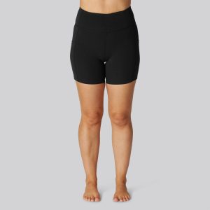 Bambus fitness shorts kort i sort til damer - Bambuni