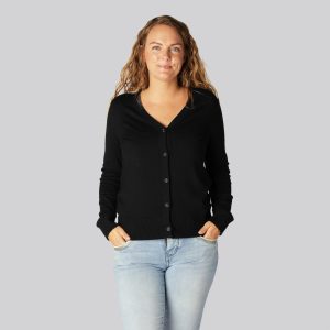Bambus cardigan i sort til damer - Bambuni