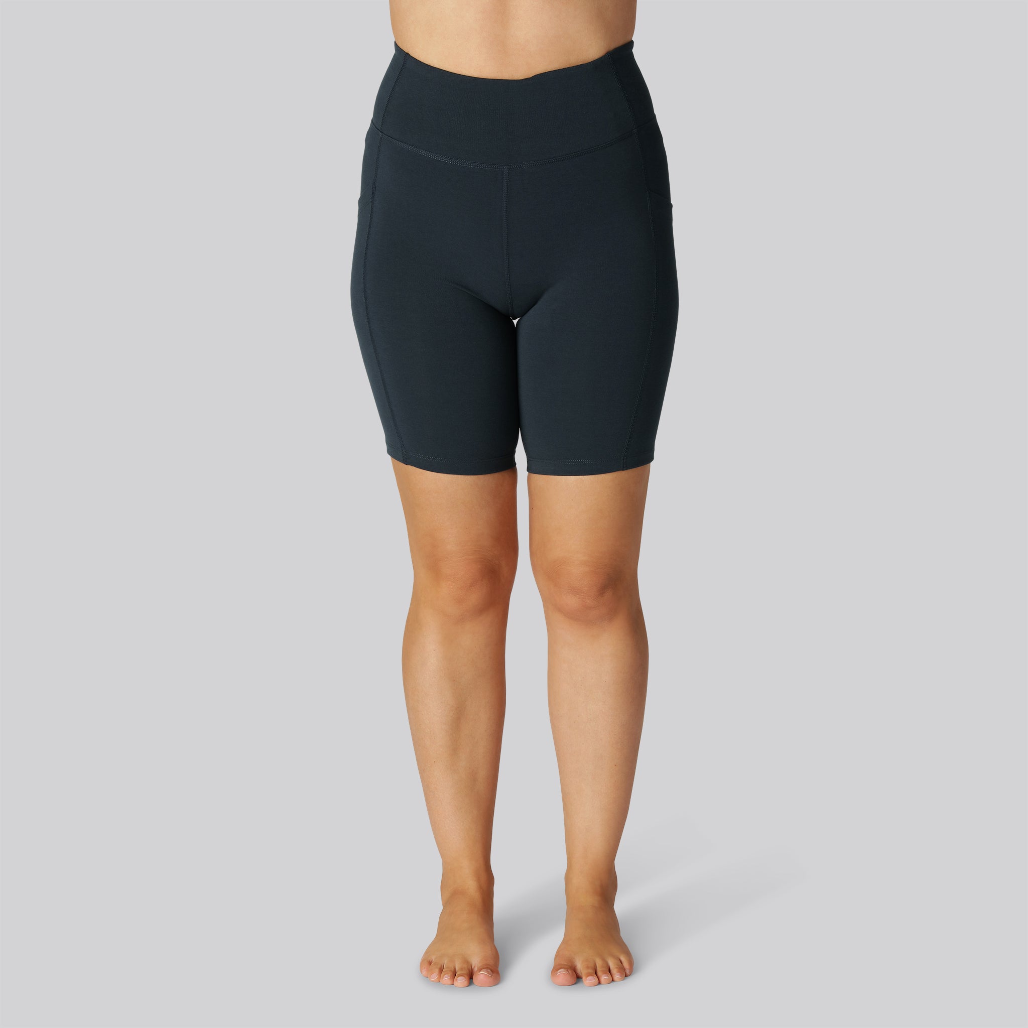 Bambus fitness shorts i navy til damer - Bambuni