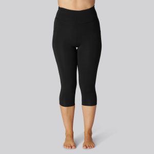 Bambus fitness 3/4 tights i sort til damer - Bambuni