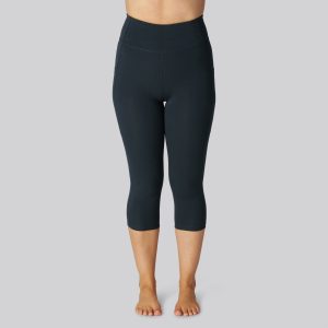 Bambus fitness 3/4 tights i navy til damer - Bambuni