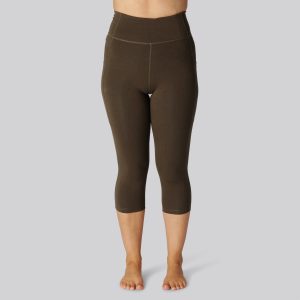 Bambus fitness 3/4 tights i brun til damer - Bambuni