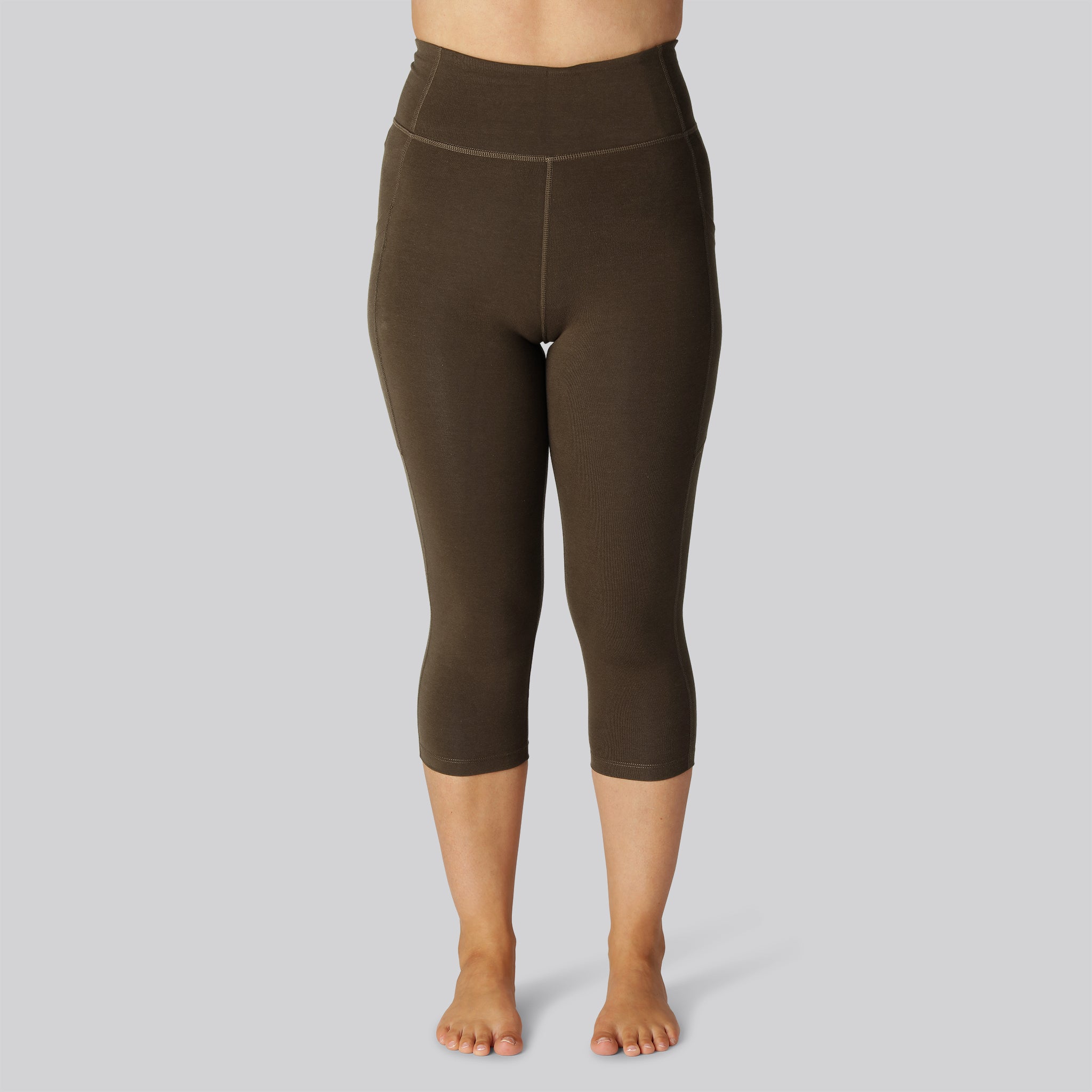 Bambus fitness 3/4 tights i brun til damer - Bambuni
