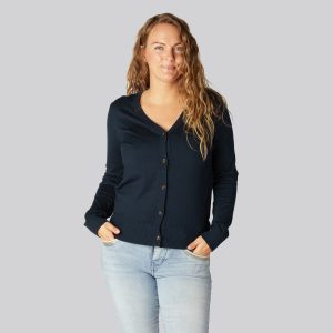 Bambus cardigan i navy til damer - Bambuni