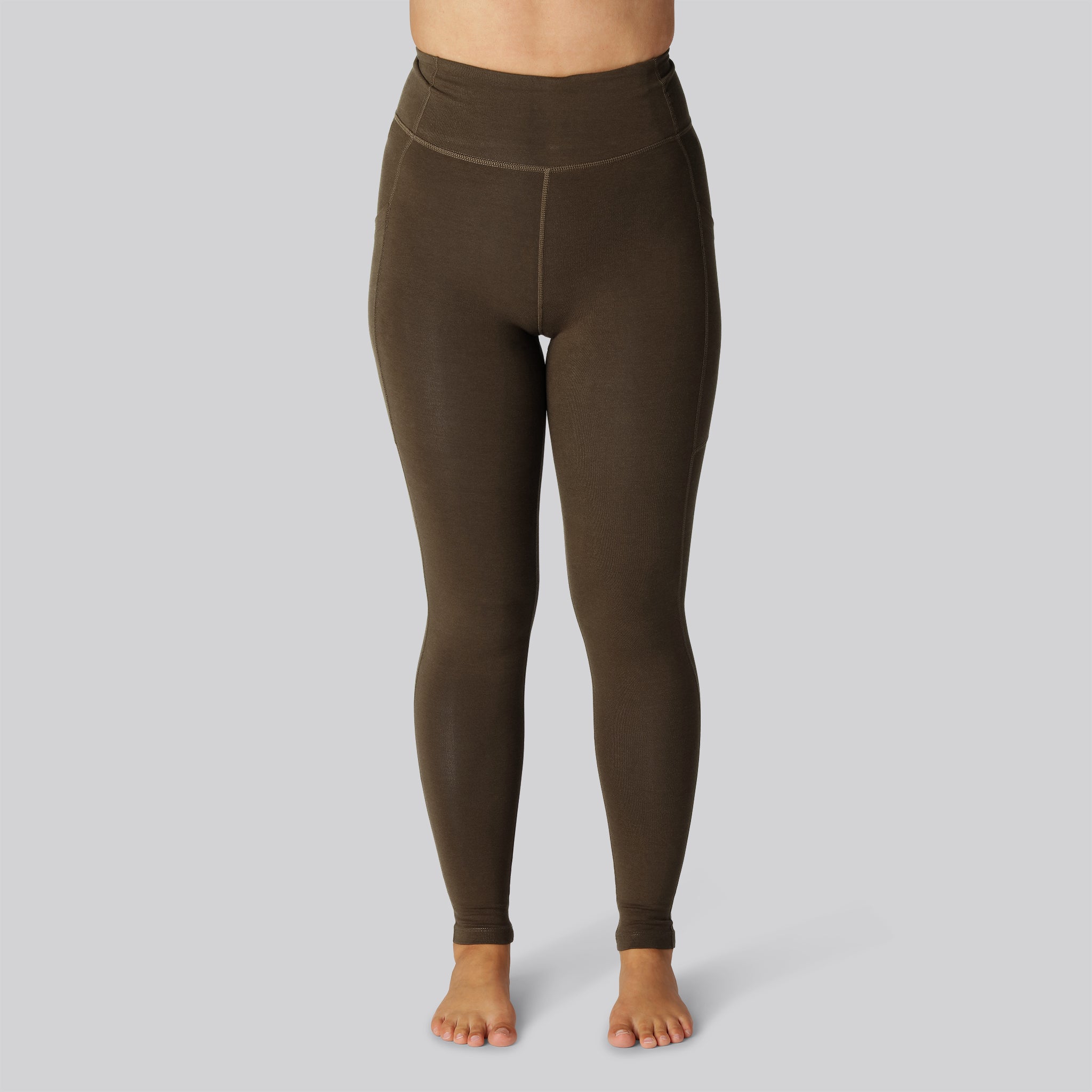 Bambus fitness tights i brun til damer - Bambuni