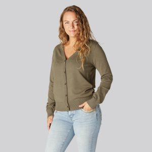 Bambus cardigan i sand til damer - Bambuni