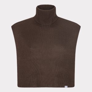 Bambus strikket halsedisse i brun - Bambuni