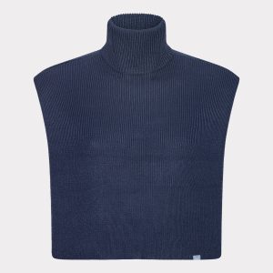 Bambus strikket halsedisse i navy - Bambuni