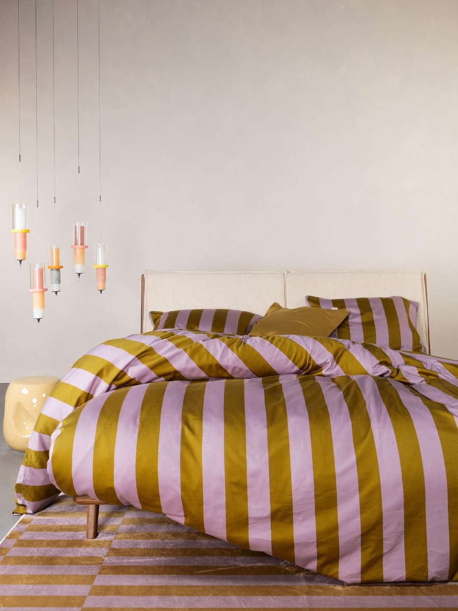 Minte Stripe Pale Purple-Olive 140x220+60x63