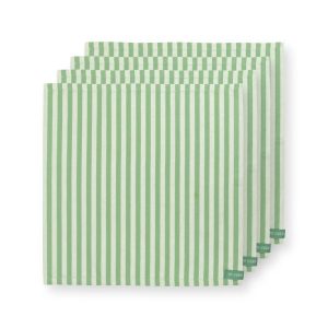 Pip Studio Set/4 Napkins Stripes Light Green 40x40cm