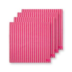 Set/4 Napkins Stripes Pink 40x40cm