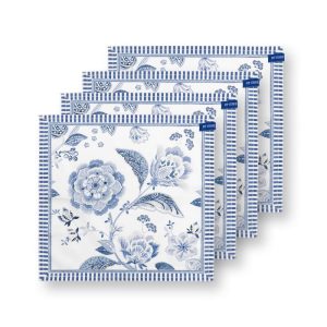 Pip Studio Set/4 Napkins Royal Regal Flower Blue 40x40cm