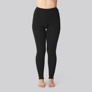 Bambus leggings m. skjult elastik i sort til damer - Bambuni