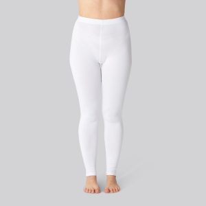Bambus leggings m. skjult elastik i hvid til damer - Bambuni
