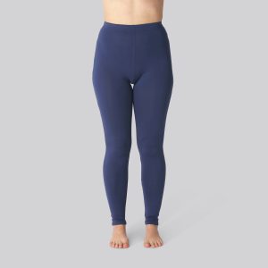 Bambus leggings m. skjult elastik i navy til damer - Bambuni