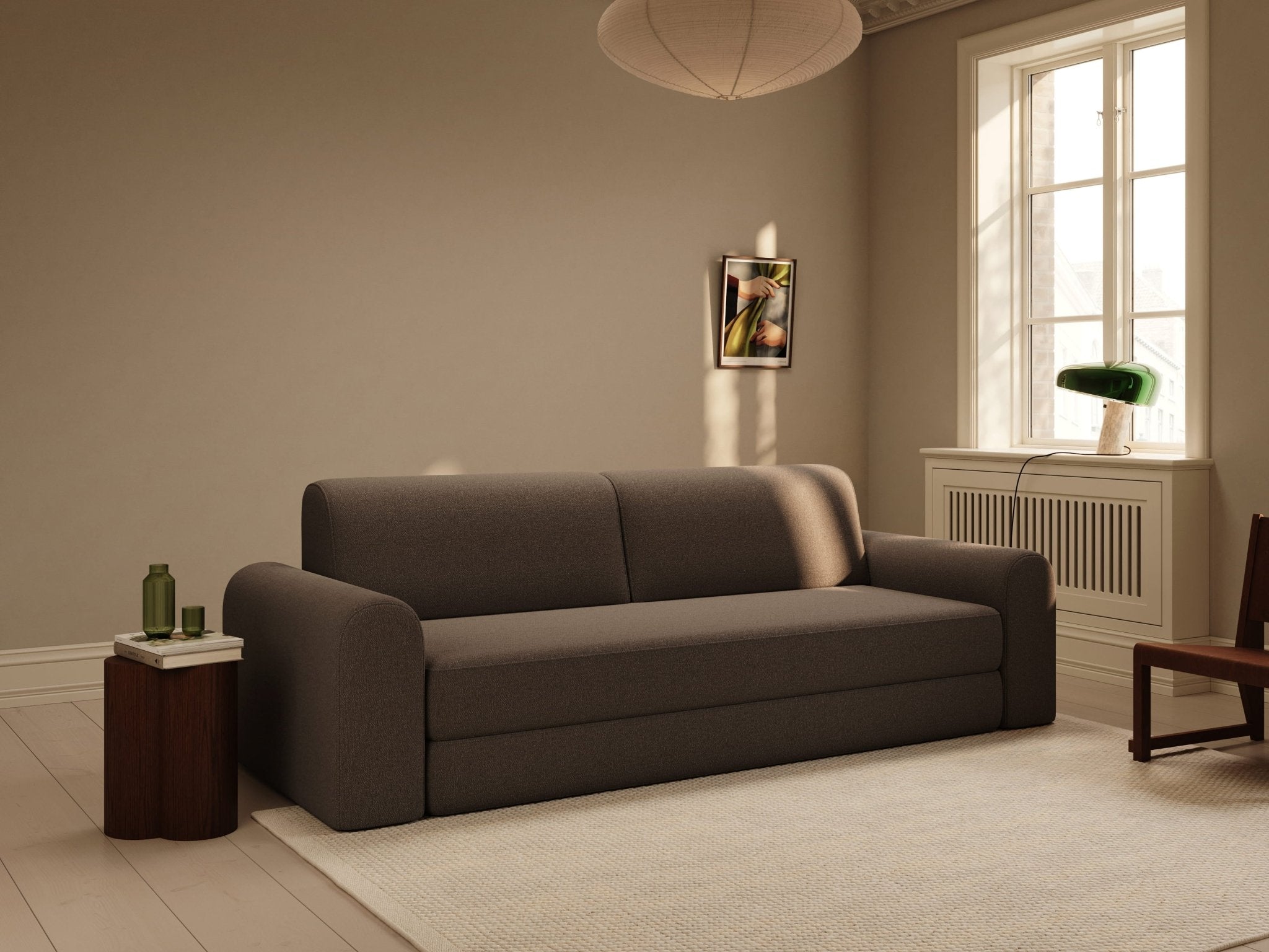 Astra | 200x200 cm | Bouclé mørk brun | 530