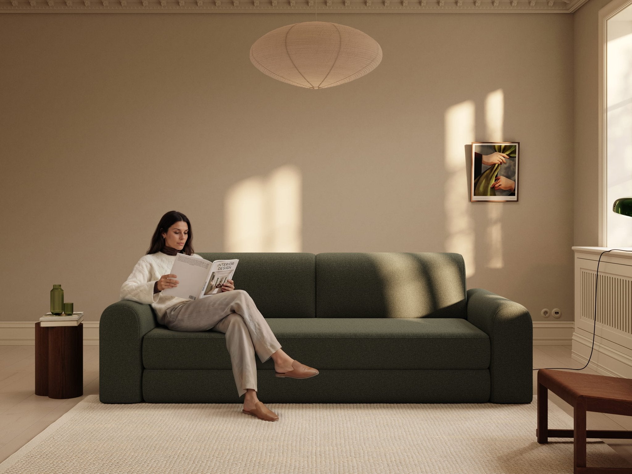 Astra | 200x200 cm | Bouclé grøn | 535